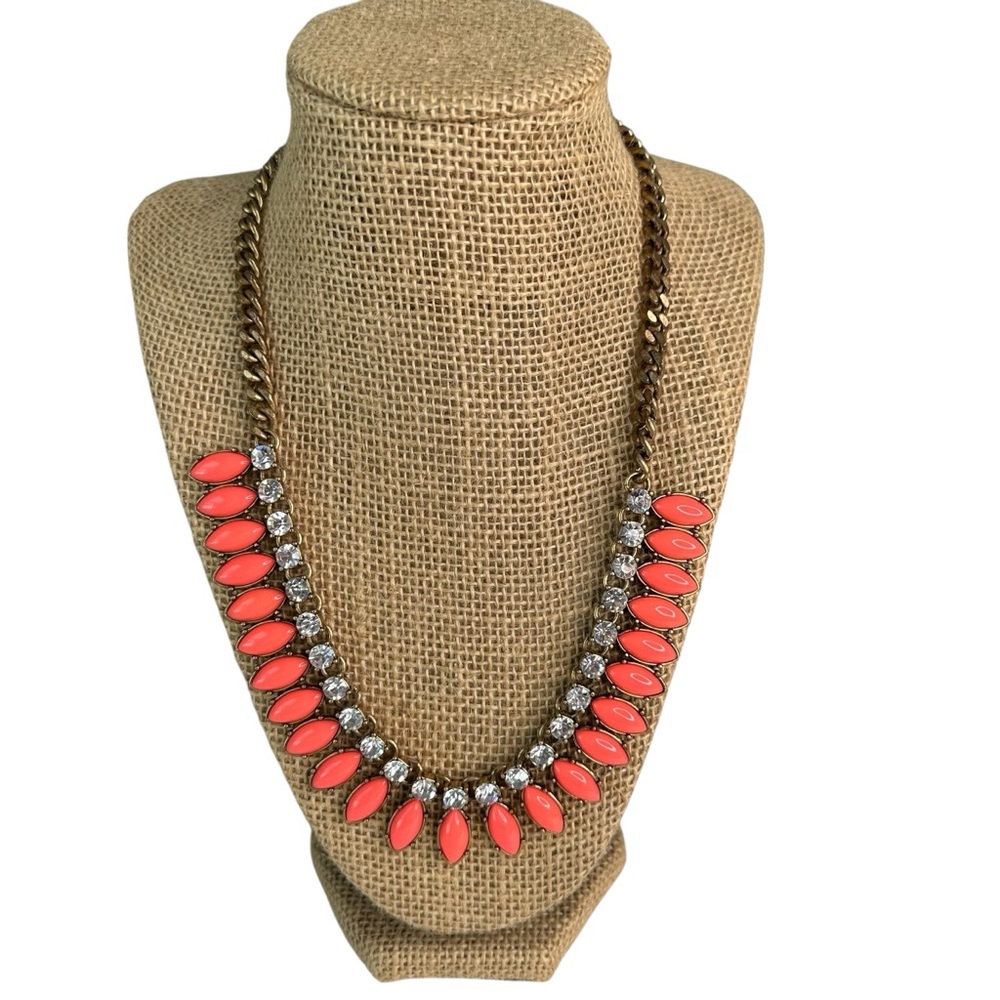 J. Crew Coral and Gold Necklace - Picture 4 of 9
